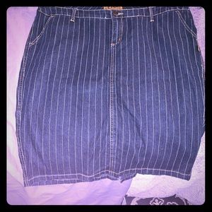 Tripp pinstripe denim pencil skirt